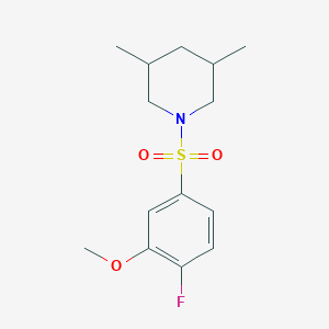 molecular formula C14H20FNO3S B486646 1-((4-Fluoro-3-methoxyphenyl)sulfonyl)-3,5-dimethylpiperidine CAS No. 791844-93-4