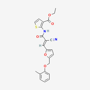 molecular formula C23H20N2O5S B4866637 ethyl 2-[(2-cyano-3-{5-[(2-methylphenoxy)methyl]-2-furyl}acryloyl)amino]-3-thiophenecarboxylate 