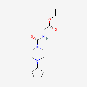 molecular formula C14H25N3O3 B4866659 ETHYL 2-{[(4-CYCLOPENTYLPIPERAZINO)CARBONYL]AMINO}ACETATE 