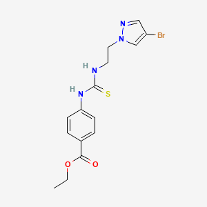 molecular formula C15H17BrN4O2S B4866705 ETHYL 4-[({[2-(4-BROMO-1H-PYRAZOL-1-YL)ETHYL]AMINO}CARBOTHIOYL)AMINO]BENZOATE 