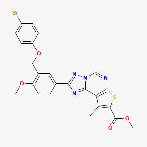 molecular formula C24H19BrN4O4S B4866718 methyl 2-{3-[(4-bromophenoxy)methyl]-4-methoxyphenyl}-9-methylthieno[3,2-e][1,2,4]triazolo[1,5-c]pyrimidine-8-carboxylate 