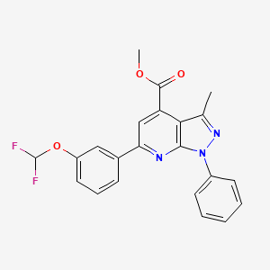 molecular formula C22H17F2N3O3 B4866744 methyl 6-[3-(difluoromethoxy)phenyl]-3-methyl-1-phenyl-1H-pyrazolo[3,4-b]pyridine-4-carboxylate 