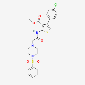 molecular formula C24H24ClN3O5S2 B4866791 methyl 4-(4-chlorophenyl)-2-({[4-(phenylsulfonyl)-1-piperazinyl]acetyl}amino)-3-thiophenecarboxylate 