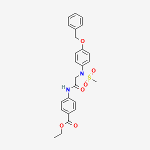 molecular formula C25H26N2O6S B4867239 ethyl 4-{[N-[4-(benzyloxy)phenyl]-N-(methylsulfonyl)glycyl]amino}benzoate 