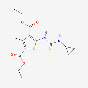 molecular formula C15H20N2O4S2 B4867267 diethyl 5-{[(cyclopropylamino)carbonothioyl]amino}-3-methyl-2,4-thiophenedicarboxylate 