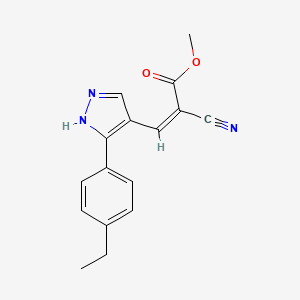 molecular formula C16H15N3O2 B4867270 methyl 2-cyano-3-[3-(4-ethylphenyl)-1H-pyrazol-4-yl]acrylate 