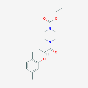 molecular formula C18H26N2O4 B4867279 ethyl 4-[2-(2,5-dimethylphenoxy)propanoyl]-1-piperazinecarboxylate 