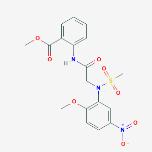 molecular formula C18H19N3O8S B4867389 methyl 2-{[N-(2-methoxy-5-nitrophenyl)-N-(methylsulfonyl)glycyl]amino}benzoate 