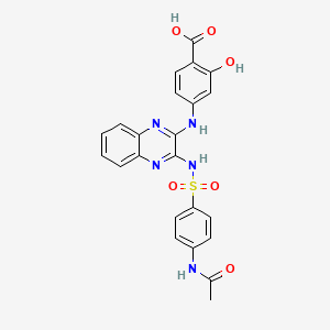 4-{[3-({[4-(acetylamino)phenyl]sulfonyl}amino)-2-quinoxalinyl]amino}-2-hydroxybenzoic acid