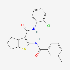 N-(2-Chlorophenyl)-2-(3-methylbenzamido)-4H,5H,6H-cyclopenta[B]thiophene-3-carboxamide