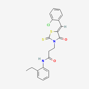 3-[5-(2-chlorobenzylidene)-4-oxo-2-thioxo-1,3-thiazolidin-3-yl]-N-(2-ethylphenyl)propanamide