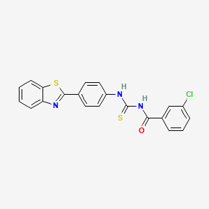 N-{[4-(1,3-benzothiazol-2-yl)phenyl]carbamothioyl}-3-chlorobenzamide