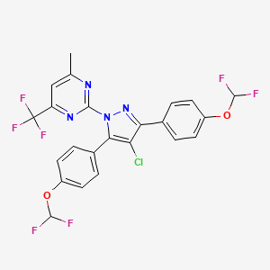 2-{4-chloro-3,5-bis[4-(difluoromethoxy)phenyl]-1H-pyrazol-1-yl}-4-methyl-6-(trifluoromethyl)pyrimidine