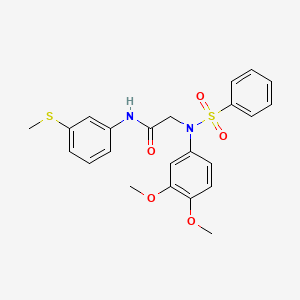 N~2~-(3,4-dimethoxyphenyl)-N-[3-(methylsulfanyl)phenyl]-N~2~-(phenylsulfonyl)glycinamide