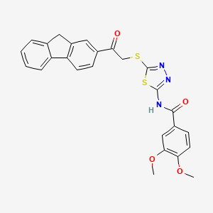 N-(5-{[2-(9H-fluoren-2-yl)-2-oxoethyl]sulfanyl}-1,3,4-thiadiazol-2-yl)-3,4-dimethoxybenzamide