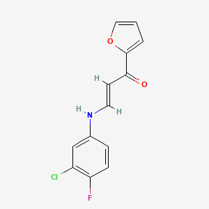 (E)-3-(3-chloro-4-fluoroanilino)-1-(furan-2-yl)prop-2-en-1-one