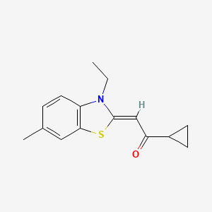 1-cyclopropyl-2-(3-ethyl-6-methyl-1,3-benzothiazol-2(3H)-ylidene)ethanone