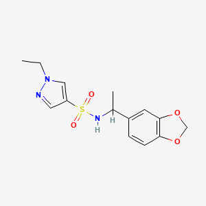 N-[1-(2H-13-BENZODIOXOL-5-YL)ETHYL]-1-ETHYL-1H-PYRAZOLE-4-SULFONAMIDE