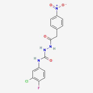 N-(3-chloro-4-fluorophenyl)-2-[(4-nitrophenyl)acetyl]hydrazinecarboxamide