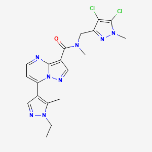 N-[(4,5-dichloro-1-methyl-1H-pyrazol-3-yl)methyl]-7-(1-ethyl-5-methyl-1H-pyrazol-4-yl)-N-methylpyrazolo[1,5-a]pyrimidine-3-carboxamide