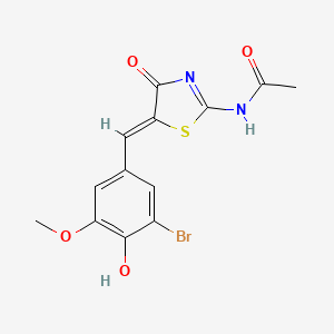 N-[(5Z)-5-(3-bromo-4-hydroxy-5-methoxybenzylidene)-4-oxo-4,5-dihydro-1,3-thiazol-2-yl]acetamide