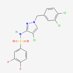 N-[4-chloro-1-(3,4-dichlorobenzyl)-1H-pyrazol-3-yl]-3,4-difluorobenzenesulfonamide