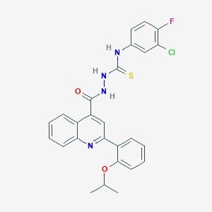 N-(3-chloro-4-fluorophenyl)-2-{[2-(2-isopropoxyphenyl)-4-quinolinyl]carbonyl}hydrazinecarbothioamide