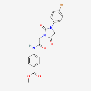 Methyl 4-{2-[3-(4-bromophenyl)-2,5-dioxoimidazolidin-1-YL]acetamido}benzoate