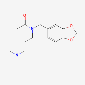 N-(1,3-benzodioxol-5-ylmethyl)-N-[3-(dimethylamino)propyl]acetamide