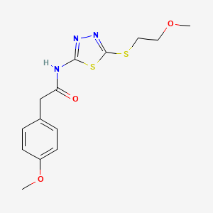 N-{5-[(2-methoxyethyl)sulfanyl]-1,3,4-thiadiazol-2-yl}-2-(4-methoxyphenyl)acetamide