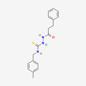 N-(4-methylbenzyl)-2-(3-phenylpropanoyl)hydrazinecarbothioamide