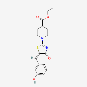 ethyl 1-[(5E)-5-[(3-hydroxyphenyl)methylidene]-4-oxo-1,3-thiazol-2-yl]piperidine-4-carboxylate