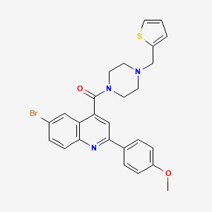 6-bromo-2-(4-methoxyphenyl)-4-{[4-(2-thienylmethyl)-1-piperazinyl]carbonyl}quinoline