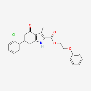 2-phenoxyethyl 6-(2-chlorophenyl)-3-methyl-4-oxo-4,5,6,7-tetrahydro-1H-indole-2-carboxylate