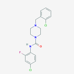 N-(4-chloro-2-fluorophenyl)-4-[(2-chlorophenyl)methyl]piperazine-1-carboxamide