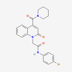 N-(4-BROMOPHENYL)-2-[2-OXO-4-(PIPERIDINE-1-CARBONYL)-1,2-DIHYDROQUINOLIN-1-YL]ACETAMIDE