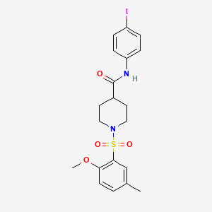 N-(4-iodophenyl)-1-(2-methoxy-5-methylphenyl)sulfonylpiperidine-4-carboxamide