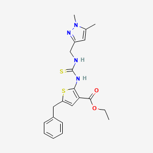 ethyl 5-benzyl-2-[({[(1,5-dimethyl-1H-pyrazol-3-yl)methyl]amino}carbonothioyl)amino]-3-thiophenecarboxylate