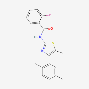 N-[4-(2,5-dimethylphenyl)-5-methyl-1,3-thiazol-2-yl]-2-fluorobenzamide