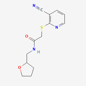 2-[(3-cyano-2-pyridinyl)thio]-N-(tetrahydro-2-furanylmethyl)acetamide