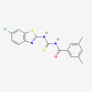 N-{[(6-chloro-1,3-benzothiazol-2-yl)amino]carbonothioyl}-3,5-dimethylbenzamide