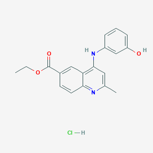 molecular formula C19H19ClN2O3 B4868034 Ethyl 4-(3-hydroxyanilino)-2-methylquinoline-6-carboxylate;hydrochloride 