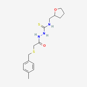 2-{[(4-methylbenzyl)thio]acetyl}-N-(tetrahydro-2-furanylmethyl)hydrazinecarbothioamide