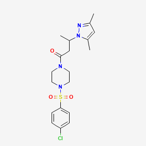 1-[4-(4-chlorobenzenesulfonyl)piperazin-1-yl]-3-(3,5-dimethyl-1H-pyrazol-1-yl)butan-1-one