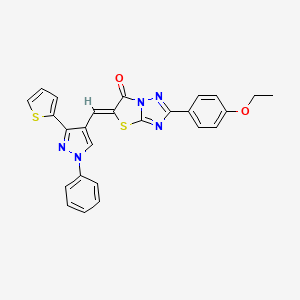 2-(4-ethoxyphenyl)-5-{[1-phenyl-3-(2-thienyl)-1H-pyrazol-4-yl]methylene}[1,3]thiazolo[3,2-b][1,2,4]triazol-6(5H)-one