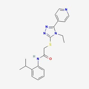 2-{[4-ethyl-5-(pyridin-4-yl)-4H-1,2,4-triazol-3-yl]sulfanyl}-N-[2-(propan-2-yl)phenyl]acetamide