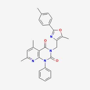 5,7-DIMETHYL-3-{[5-METHYL-2-(4-METHYLPHENYL)-1,3-OXAZOL-4-YL]METHYL}-1-PHENYL-1H,2H,3H,4H-PYRIDO[2,3-D]PYRIMIDINE-2,4-DIONE