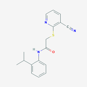 2-[(3-cyano-2-pyridinyl)thio]-N-(2-isopropylphenyl)acetamide