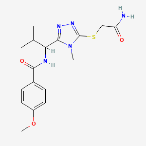 N-(1-{5-[(2-amino-2-oxoethyl)sulfanyl]-4-methyl-4H-1,2,4-triazol-3-yl}-2-methylpropyl)-4-methoxybenzamide