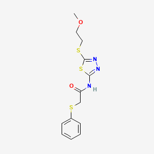 N-{5-[(2-methoxyethyl)sulfanyl]-1,3,4-thiadiazol-2-yl}-2-(phenylsulfanyl)acetamide